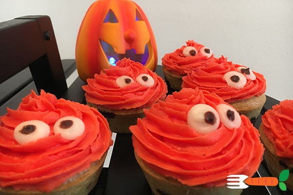 sjove veganske halloweenkager - halloweenmuffins opskrift