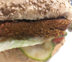 anmeldelse og test økolivet vegansk burger